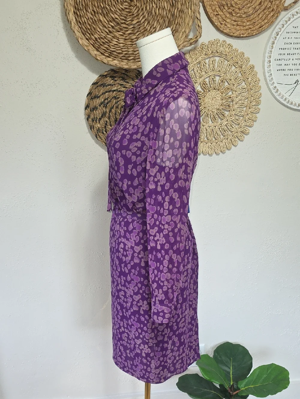 Cynthia Howie Vintage y2K 100% Silk Purple Printed Pencil Skirt Set Womens 8P